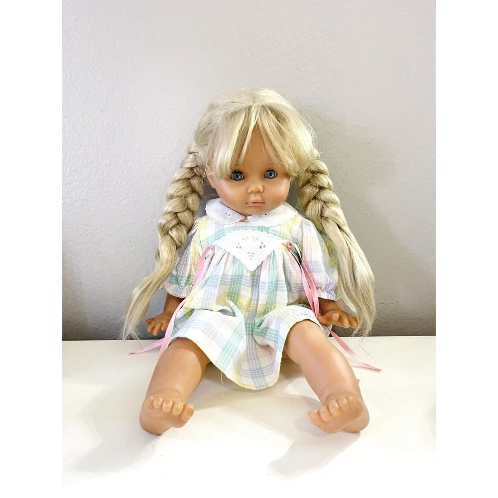 Zapf Creations Doll Germany 1987 Long Blonde‎ Braids Blue Eyes 20